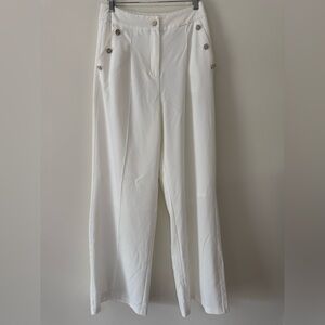 Venus high waist wide leg dress pant with flower buttons in size 10